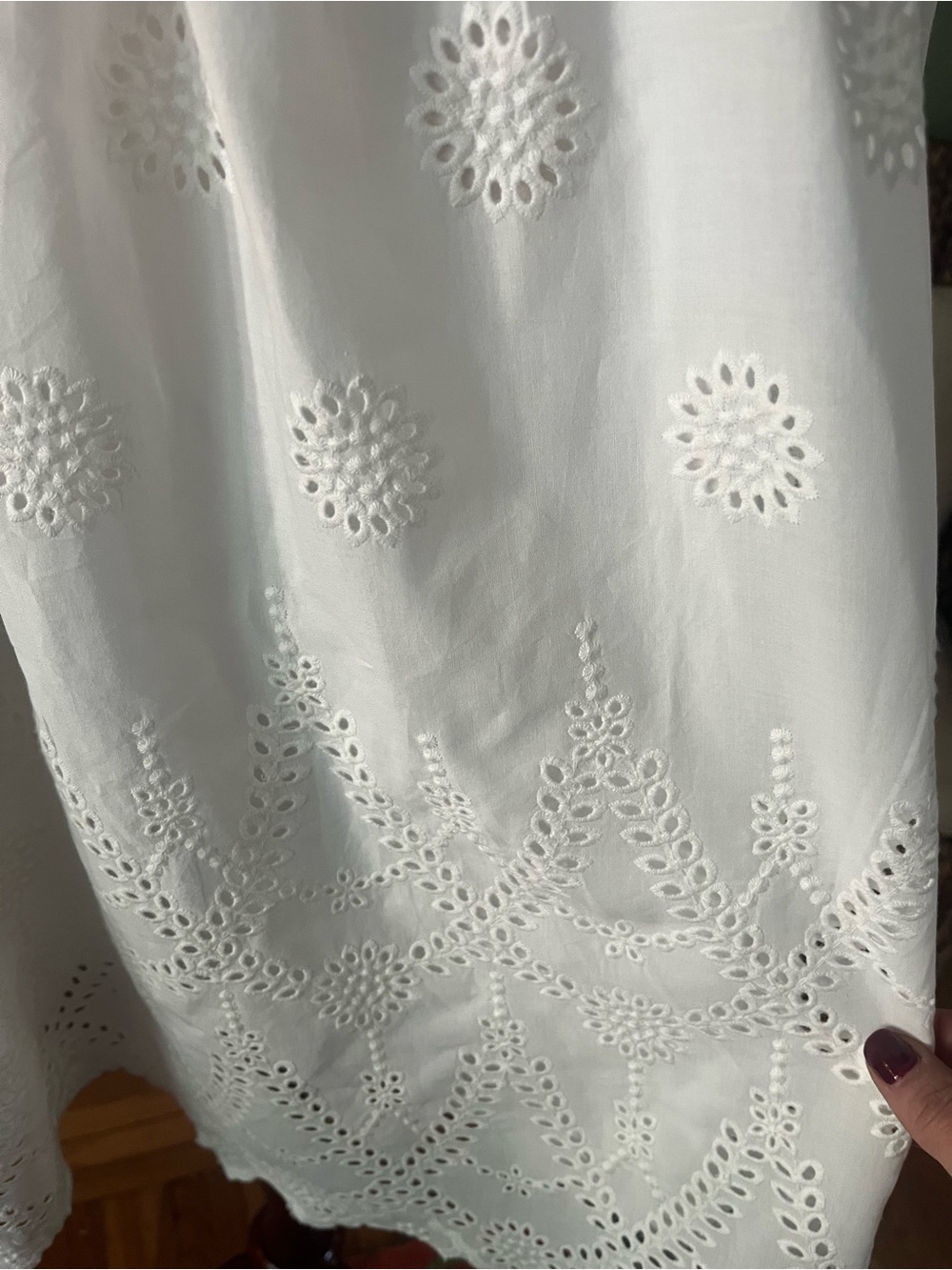 ELOQUII White Cotton Eyelet Midi Dress | Pintuck Shirt Dress | Size 20 - Picture 5 of 11